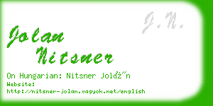 jolan nitsner business card